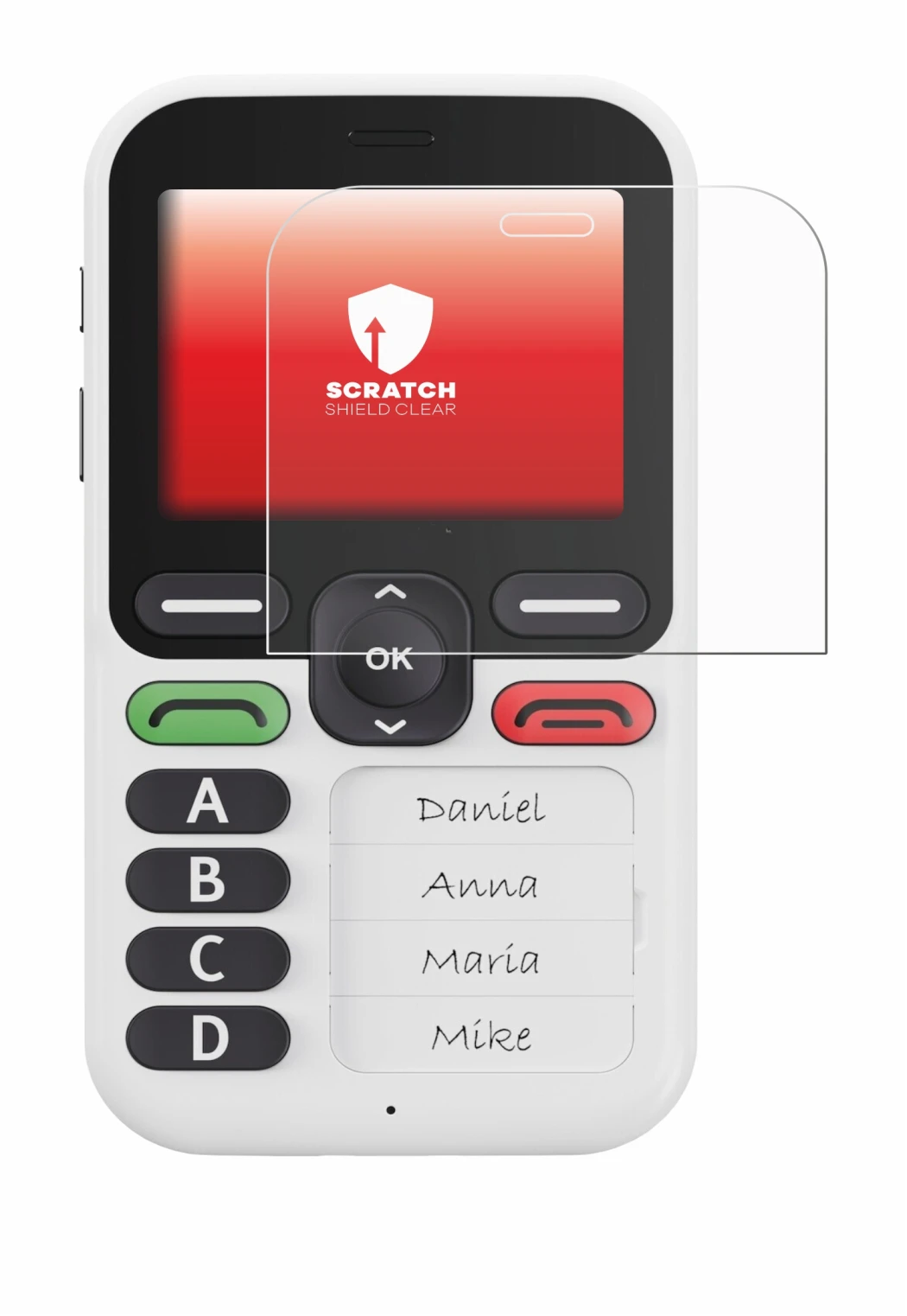 Image de l'appareil Doro Leva X10 avec une grande variété de protections d'écran.
