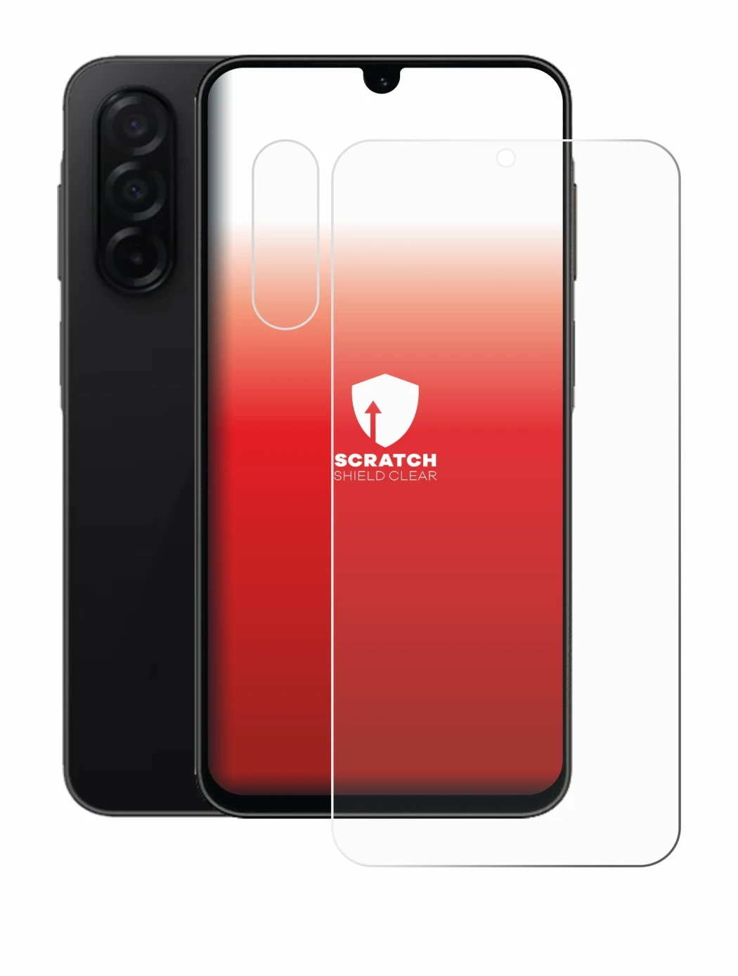 Image de l'appareil Samsung Galaxy A26 5G Enterprise Edition (Avant+Caméra) avec une grande variété de protections d'écran.