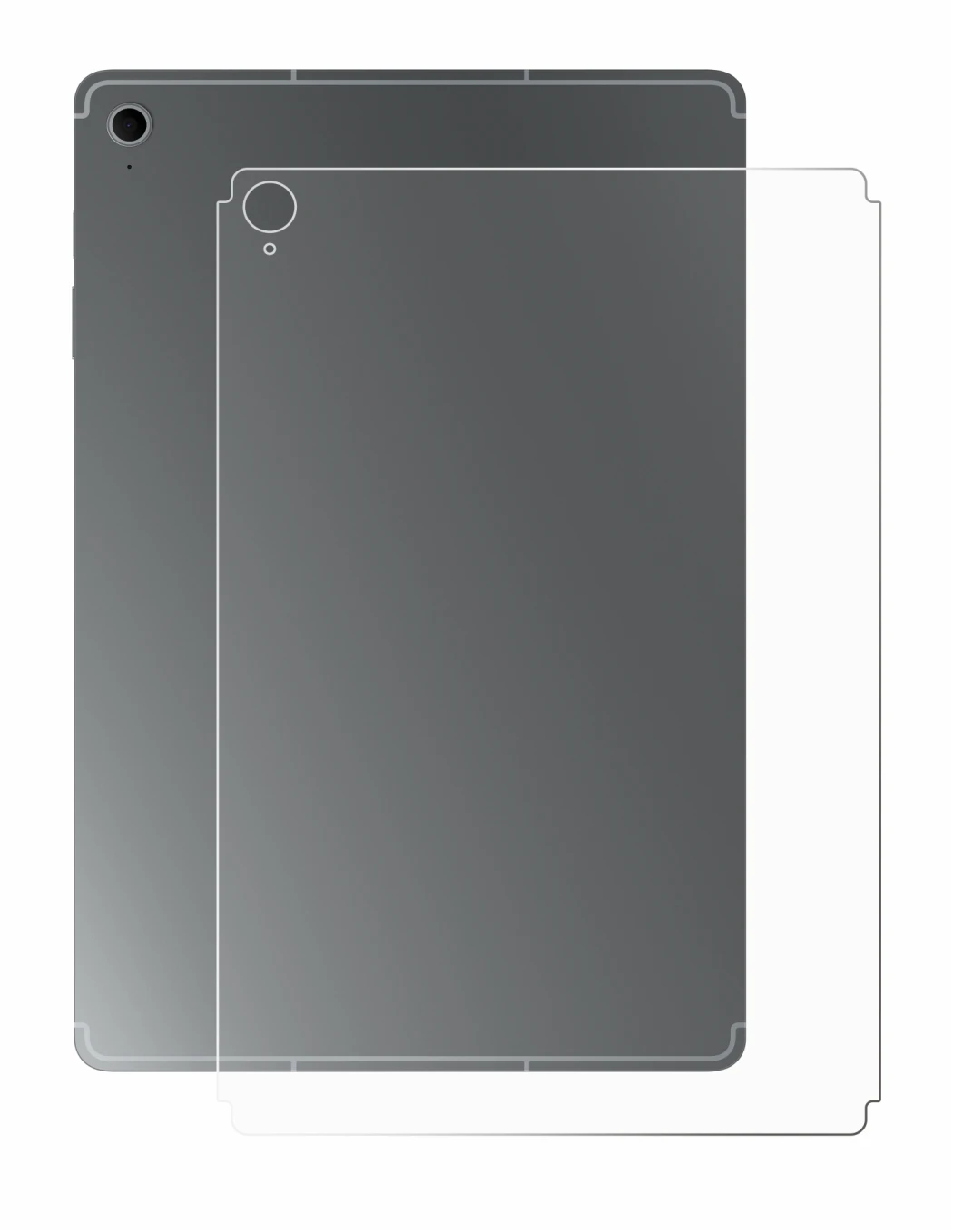Image de l'appareil Samsung Galaxy Tab S10 FE+ (Arrière) avec une grande variété de protections d'écran.