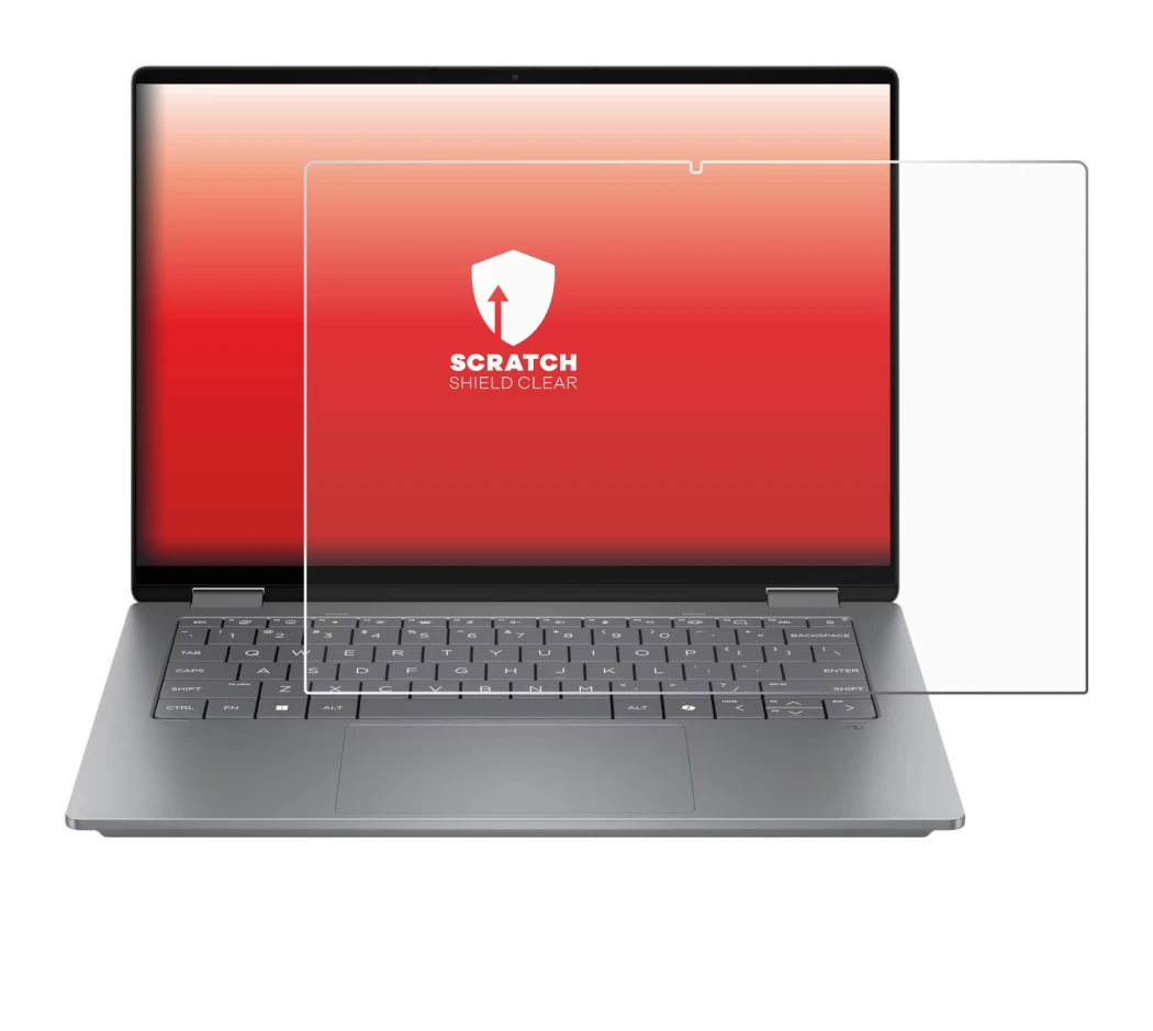 Image de l'appareil HP OmniBook X Flip 14 avec une grande variété de protections d'écran.