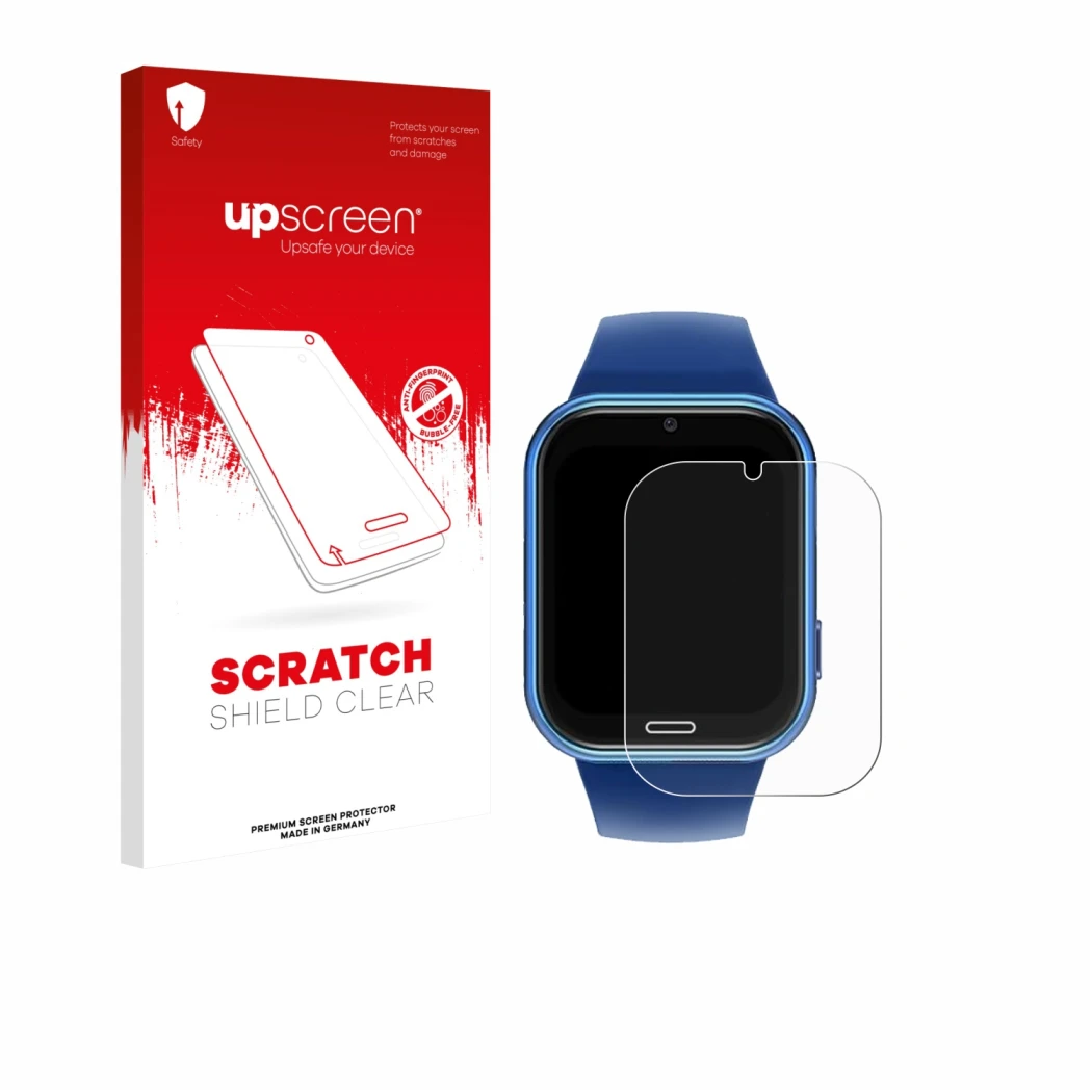 Face avant d’un emballage produit avec le logo de la marque upscreen. À côté, l’appareil CATGIFF X53 est représenté avec la pr