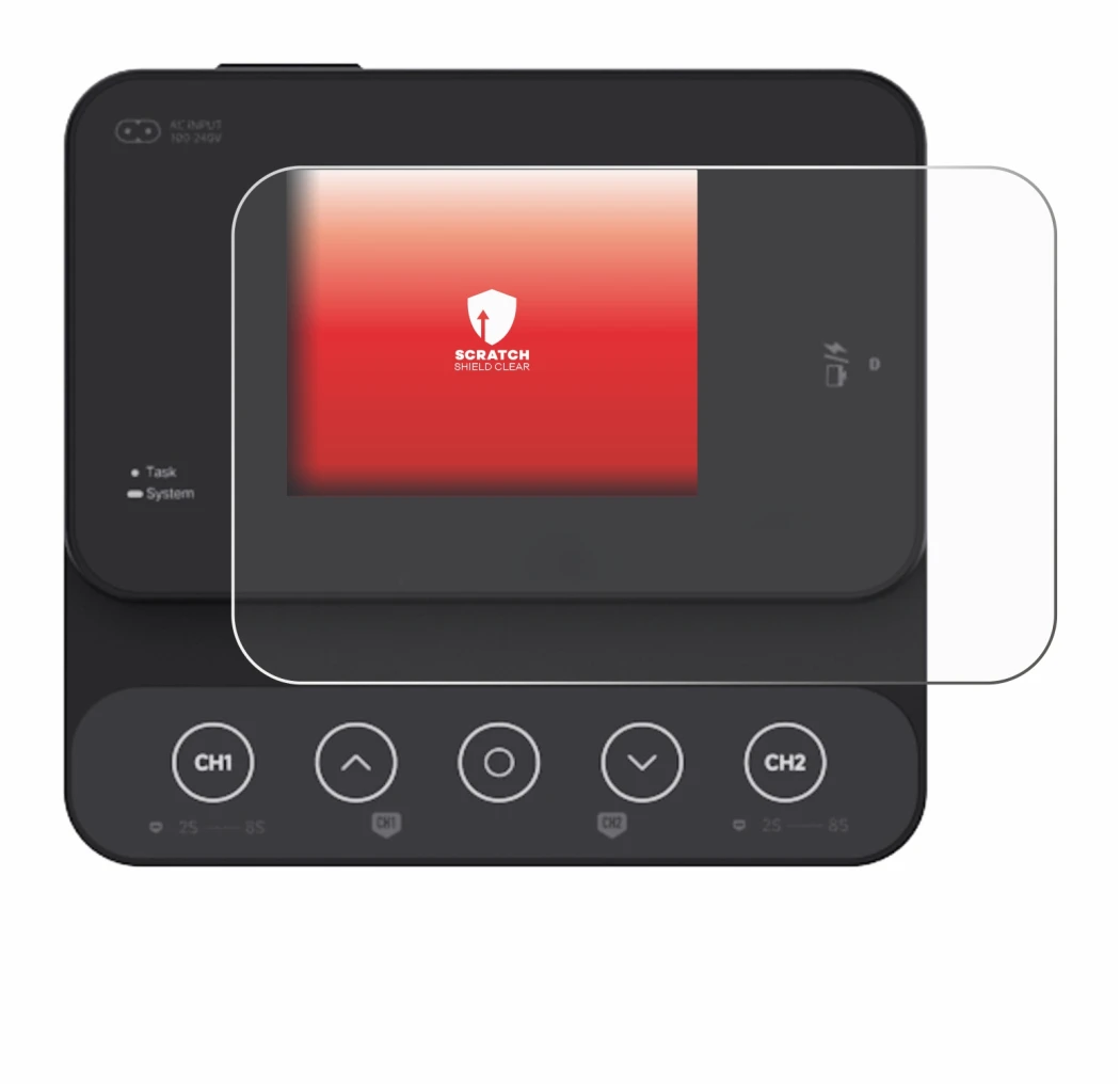 Image de l'appareil ISDT K2Zip avec une grande variété de protections d'écran.