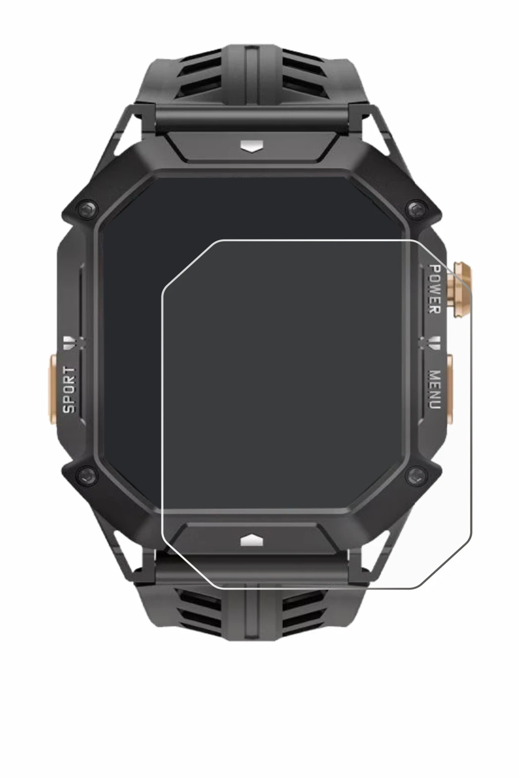 Image de l'appareil Oukitel BT80 avec une grande variété de protections d'écran.