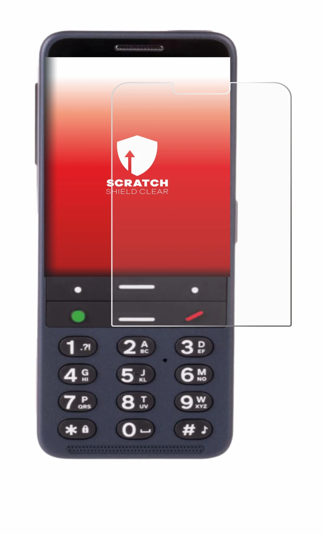 Image de l'appareil BlindShell Classic 3 avec une grande variété de protections d'écran.