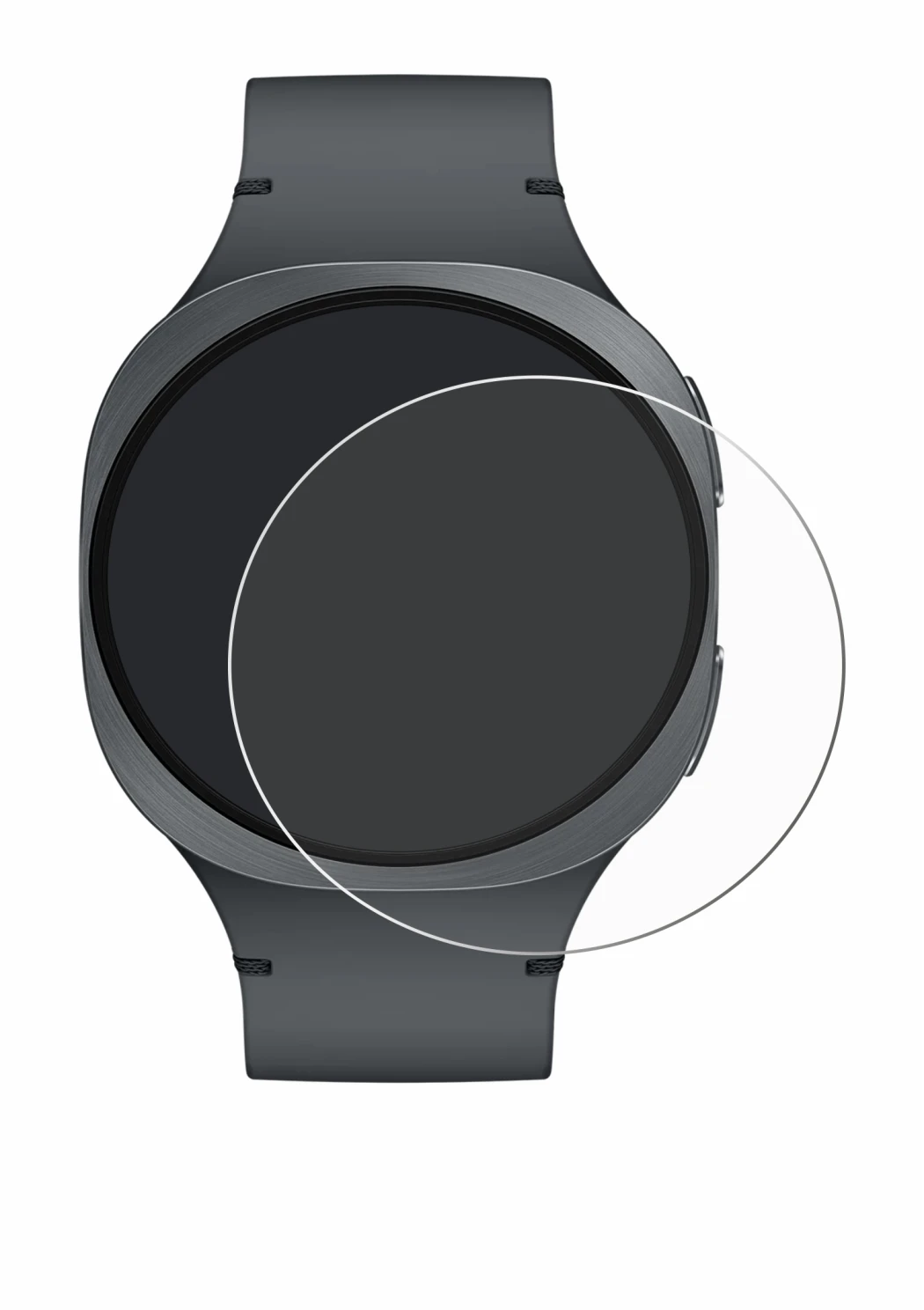 Image de l'appareil Samsung Galaxy Watch 8 (40 mm) avec une grande variété de protections d'écran.