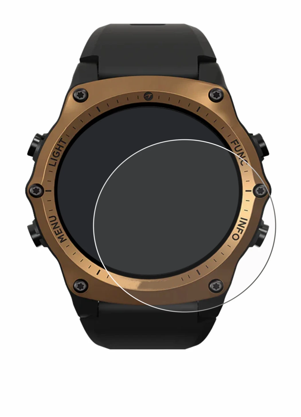 Image de l'appareil Shearwater Teric dive computer avec une grande variété de protections d'écran.