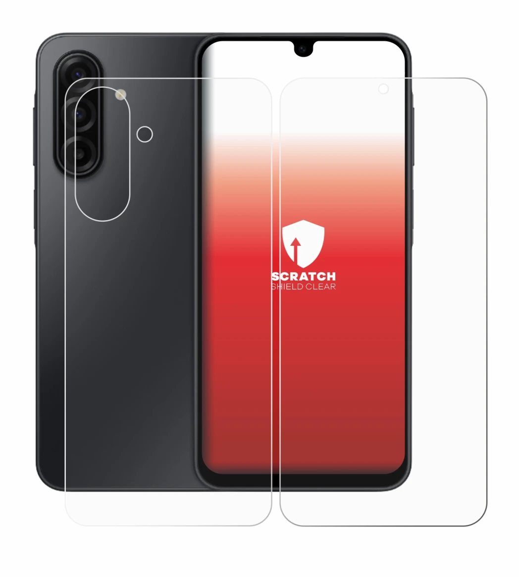 Image de l'appareil Samsung Galaxy A17 5G (Avant+Arrière) avec une grande variété de protections d'écran.