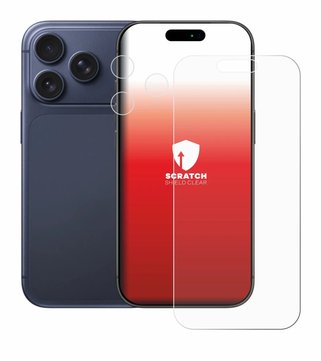 Image de l'appareil Apple iPhone 17 Pro (Avant+Caméra) avec une grande variété de protections d'écran.