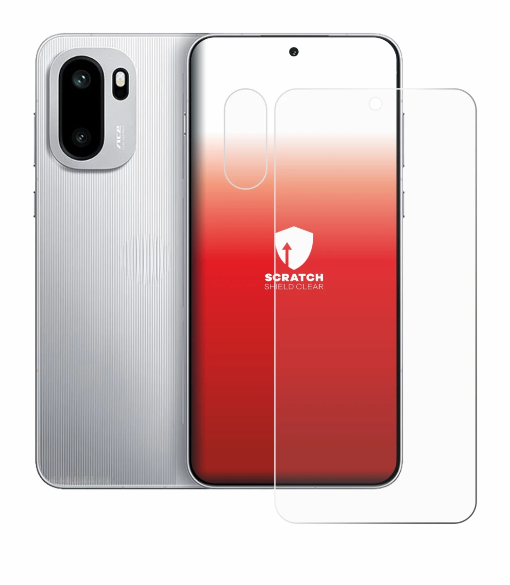 Image de l'appareil OnePlus Ace 6 (Avant+Caméra) avec une grande variété de protections d'écran.