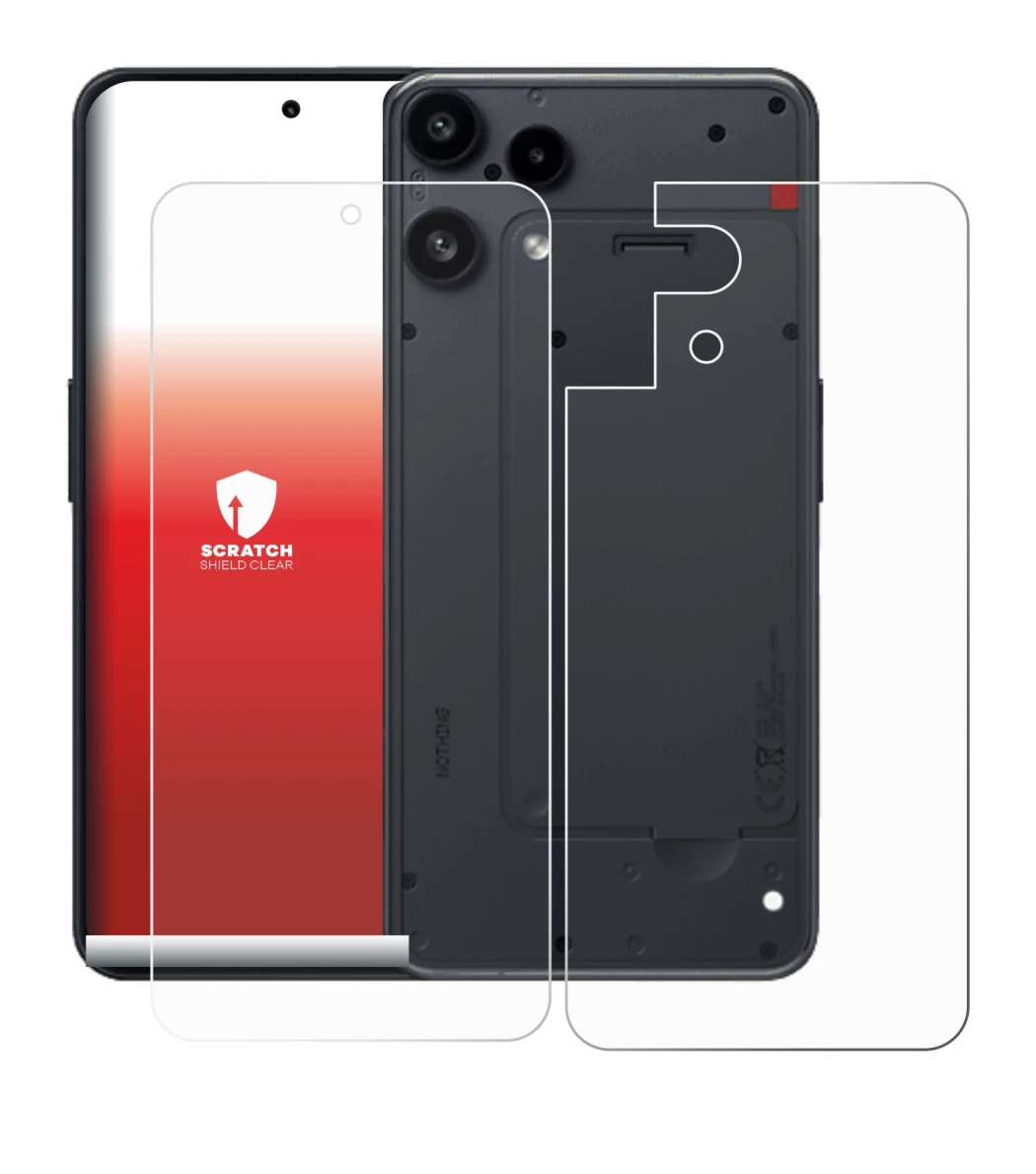 Image de l'appareil Nothing Phone (3a) Lite (Avant+Arrière) avec une grande variété de protections d'écran.