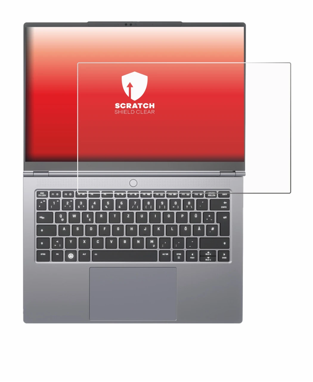 Image de l'appareil Tuxedo InfinityBook Pro 14 Gen 10 avec une grande variété de protections d'écran.