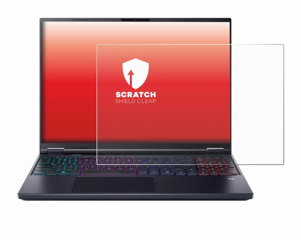 Image de l'appareil Acer Predator Helios Neo 16 AI avec une grande variété de protections d'écran.