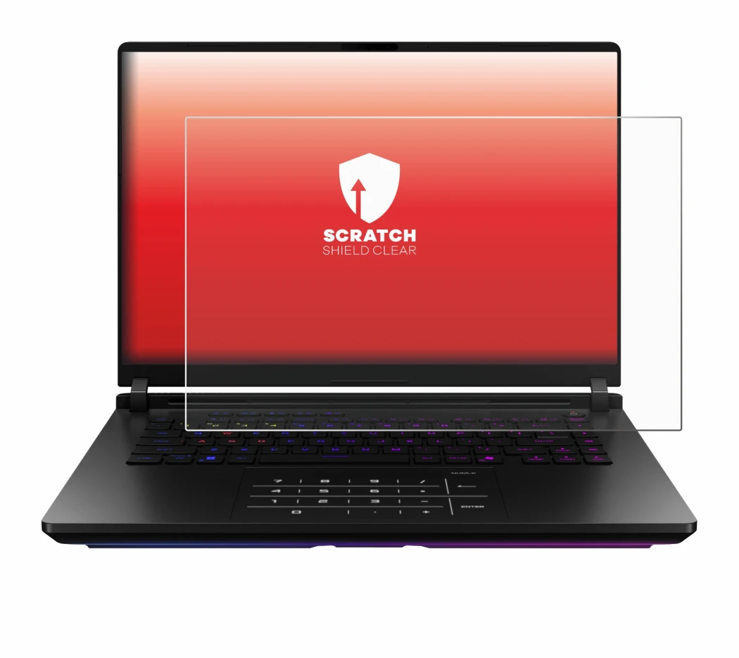 Image de l'appareil ASUS ROG Strix SCAR 18 2025 avec une grande variété de protections d'écran.