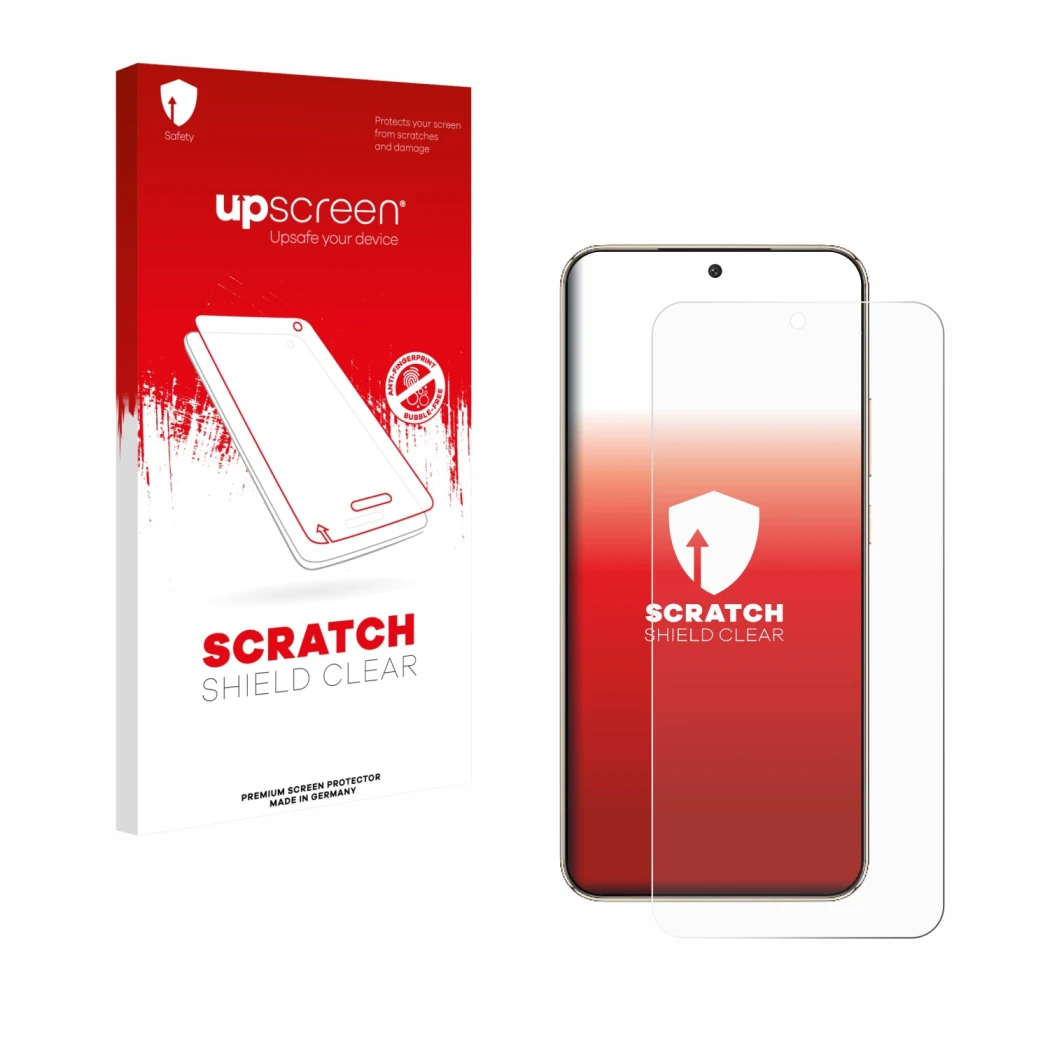 Face avant d’un emballage produit avec le logo de la marque upscreen. À côté, l’appareil Honor Magic 8 Lite est représenté ave