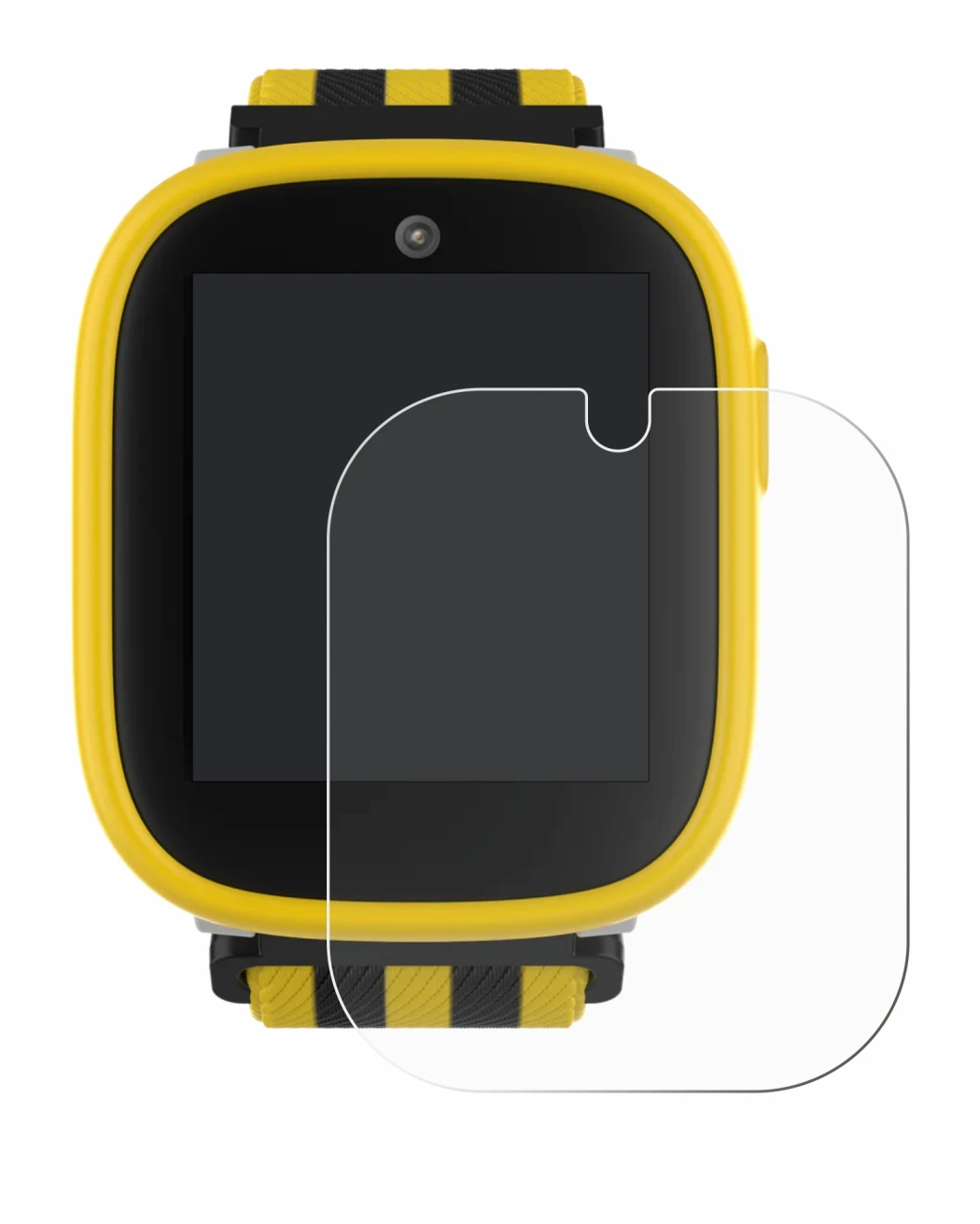 Image de l'appareil Xplora X6 Play BVB-Edition avec une grande variété de protections d'écran.