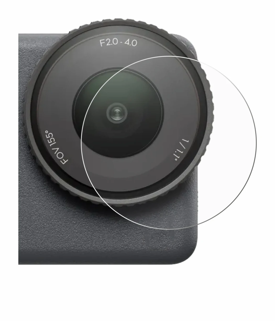 Image de l'appareil DJI Osmo Action 6 (Lentille) avec une grande variété de protections d'écran.