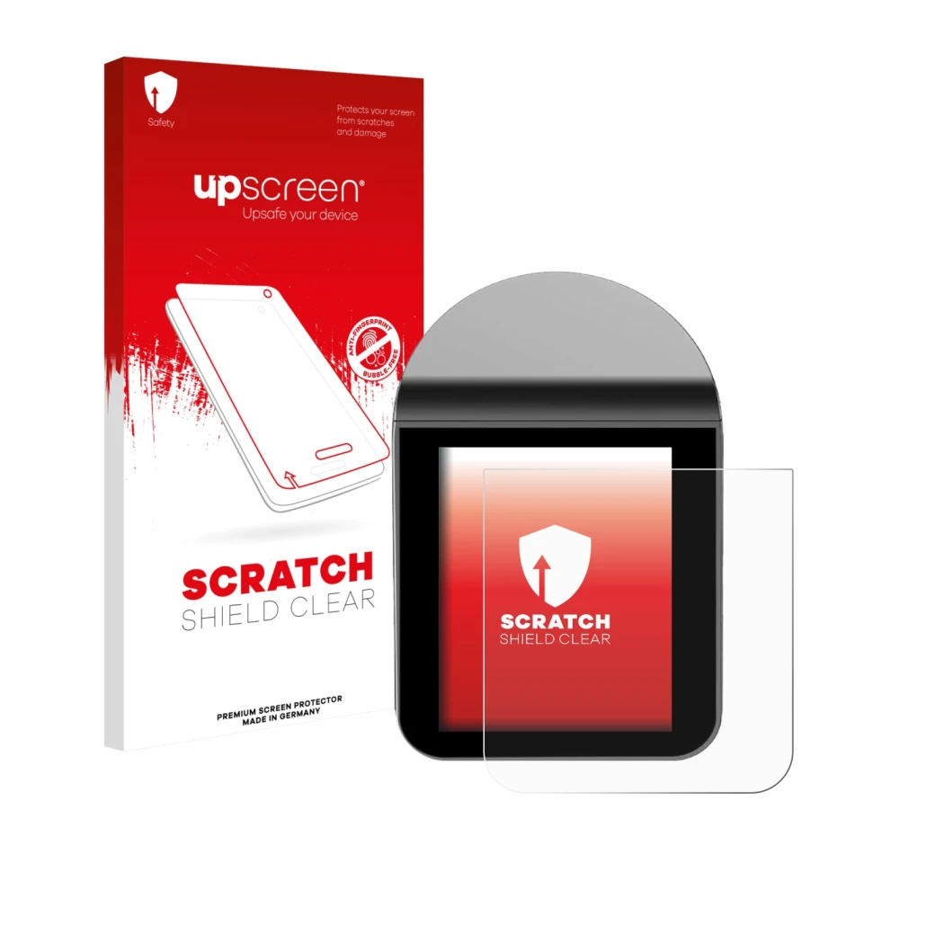 Face avant d’un emballage produit avec le logo de la marque upscreen. À côté, l’appareil KitchenBoss G330 est représenté avec 