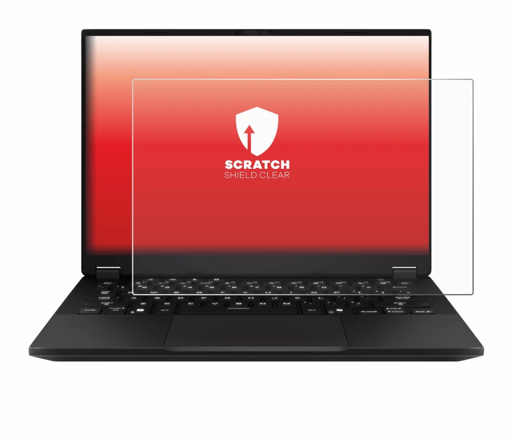 Image de l'appareil ASUS TUF Gaming A14 avec une grande variété de protections d'écran.