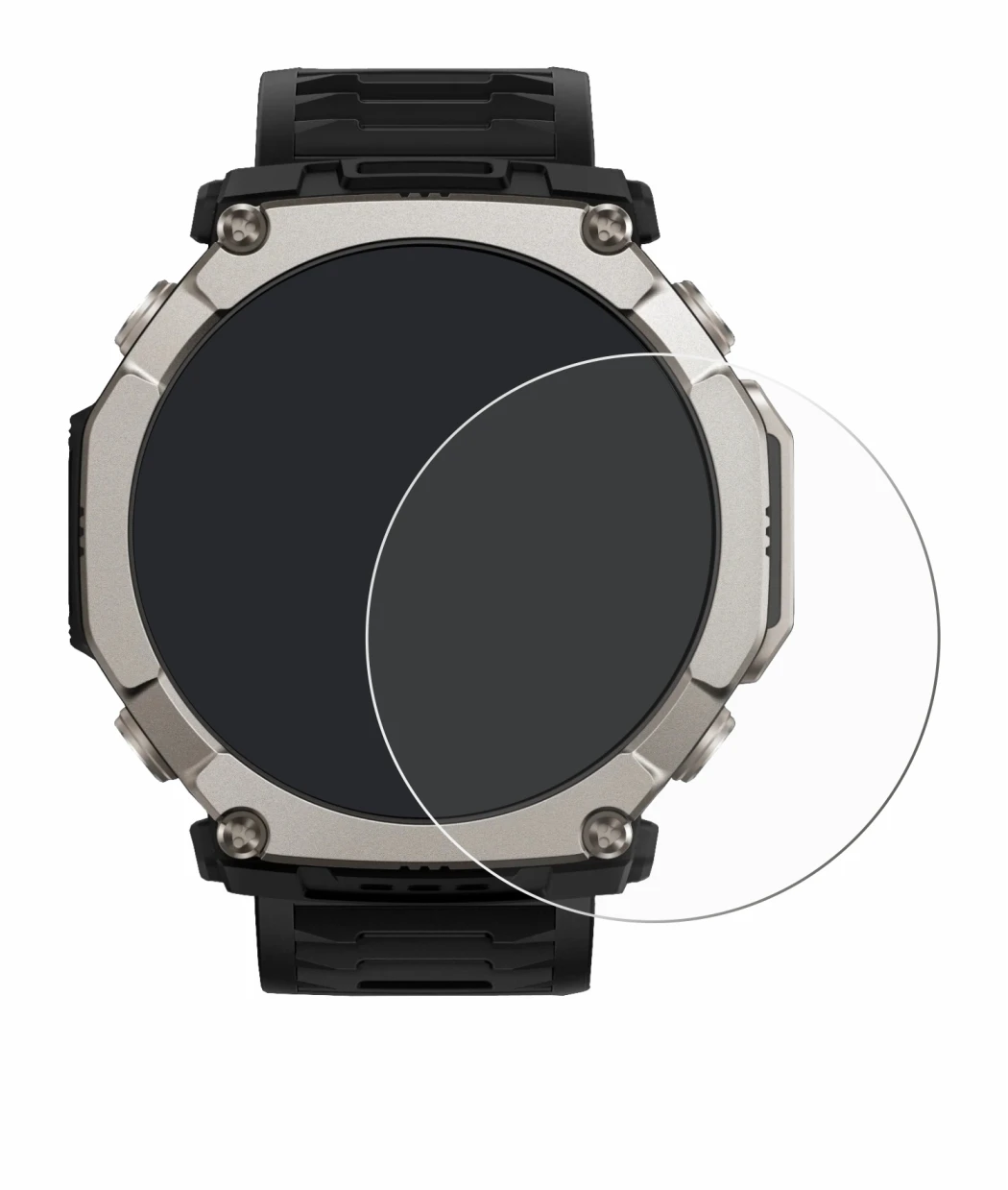 Image de l'appareil Huami Amazfit T-Rex Ultra 2 avec une grande variété de protections d'écran.