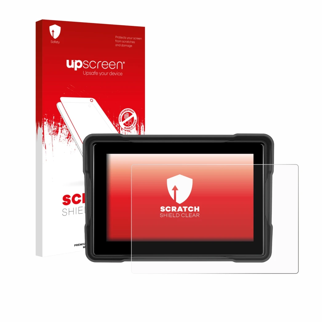 Face avant d’un emballage produit avec le logo de la marque upscreen. À côté, l’appareil GOHHDL A4058-IP67 5