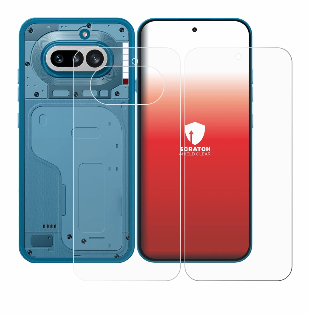 Image de l'appareil Nothing Phone (4a) (Avant+Arrière) avec une grande variété de protections d'écran.