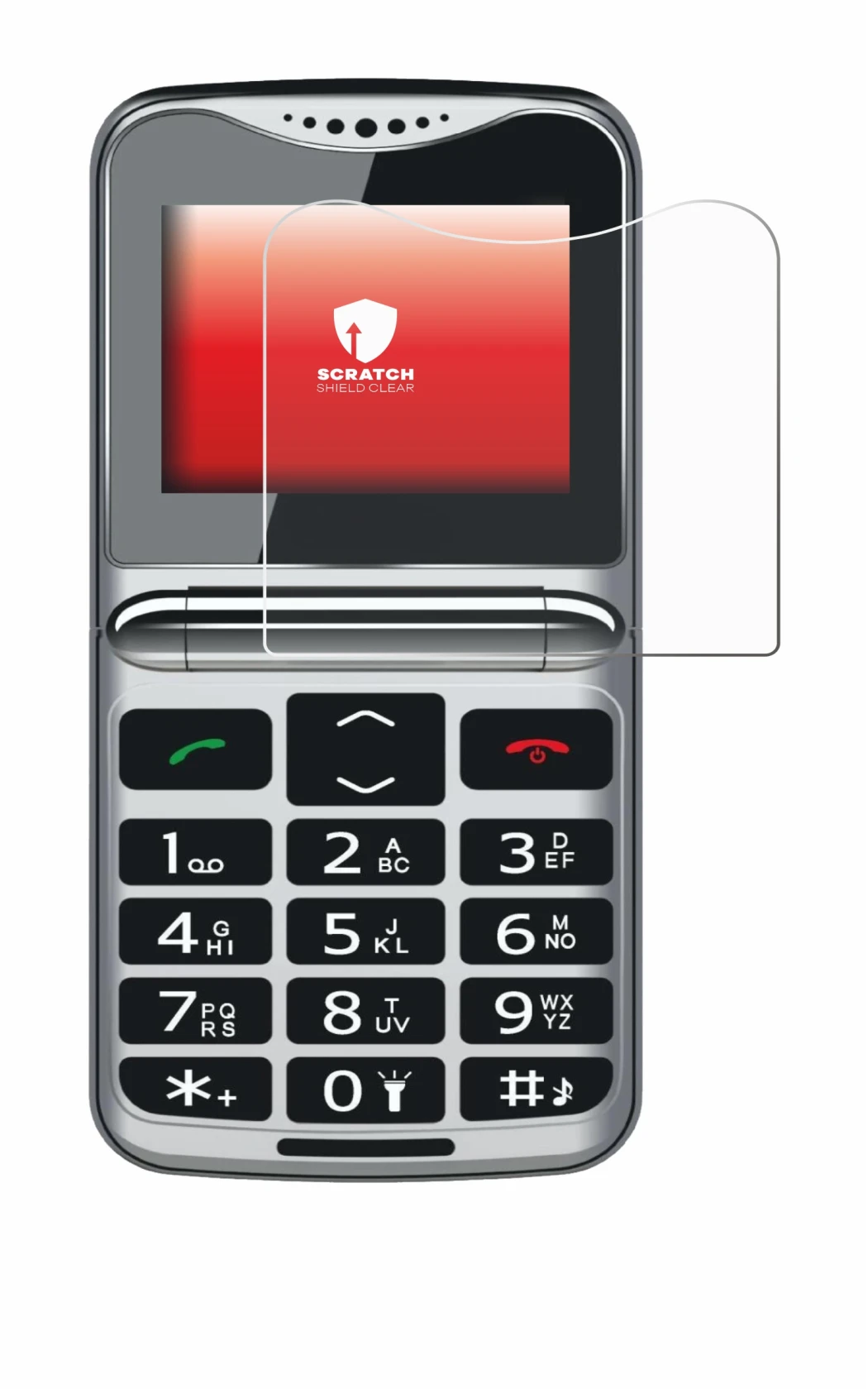 Image de l'appareil bea-fon Fold 10 LTE avec une grande variété de protections d'écran.