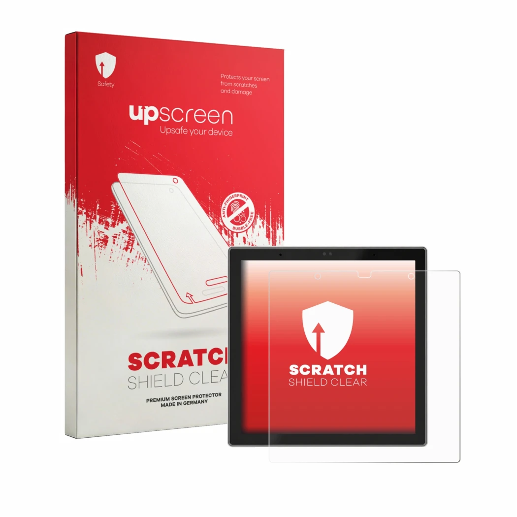Face avant d’un emballage produit avec le logo de la marque upscreen. À côté, l’appareil SONOFF NSPanel Pro Gen 2 est représen