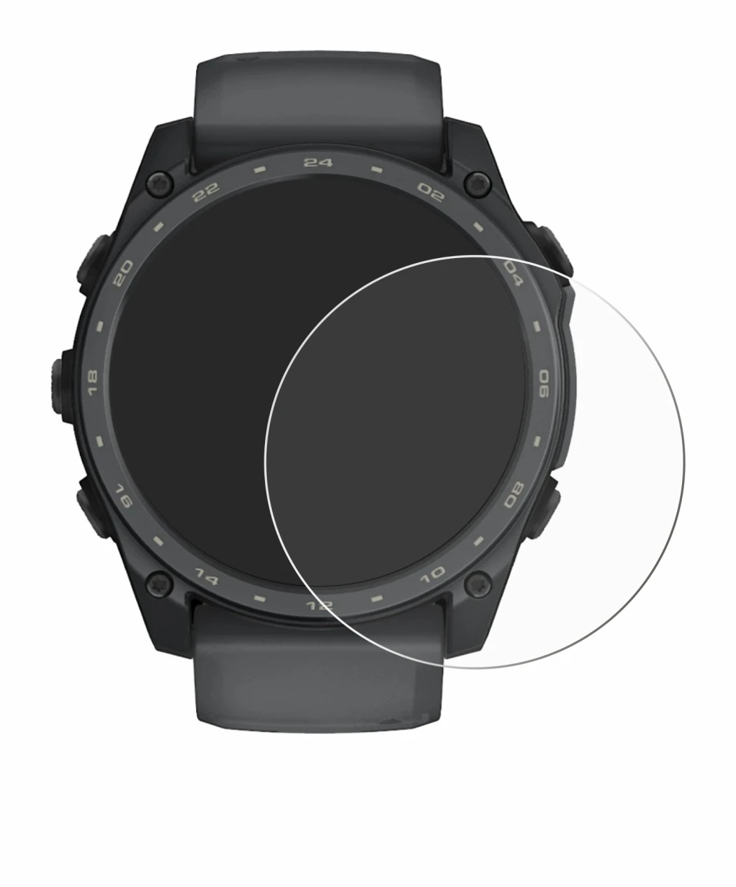 Image de l'appareil Garmin Tactix 8 Amoled Cerakote (51 mm) avec une grande variété de protections d'écran.