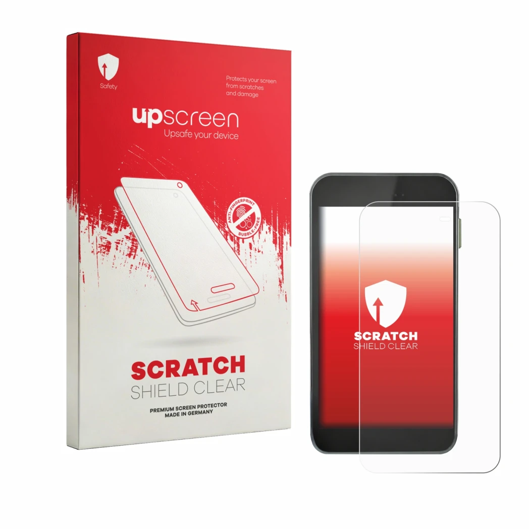 Face avant d’un emballage produit avec le logo de la marque upscreen. À côté, l’appareil Equil S Patch 300U est représenté ave