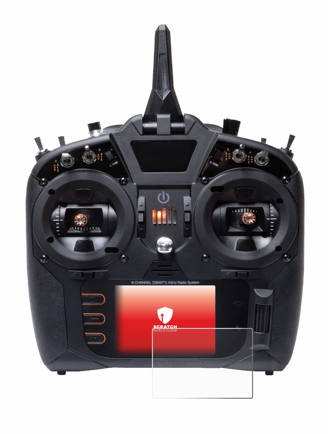 Image de l'appareil Spektrum NX8 Plus avec une grande variété de protections d'écran.