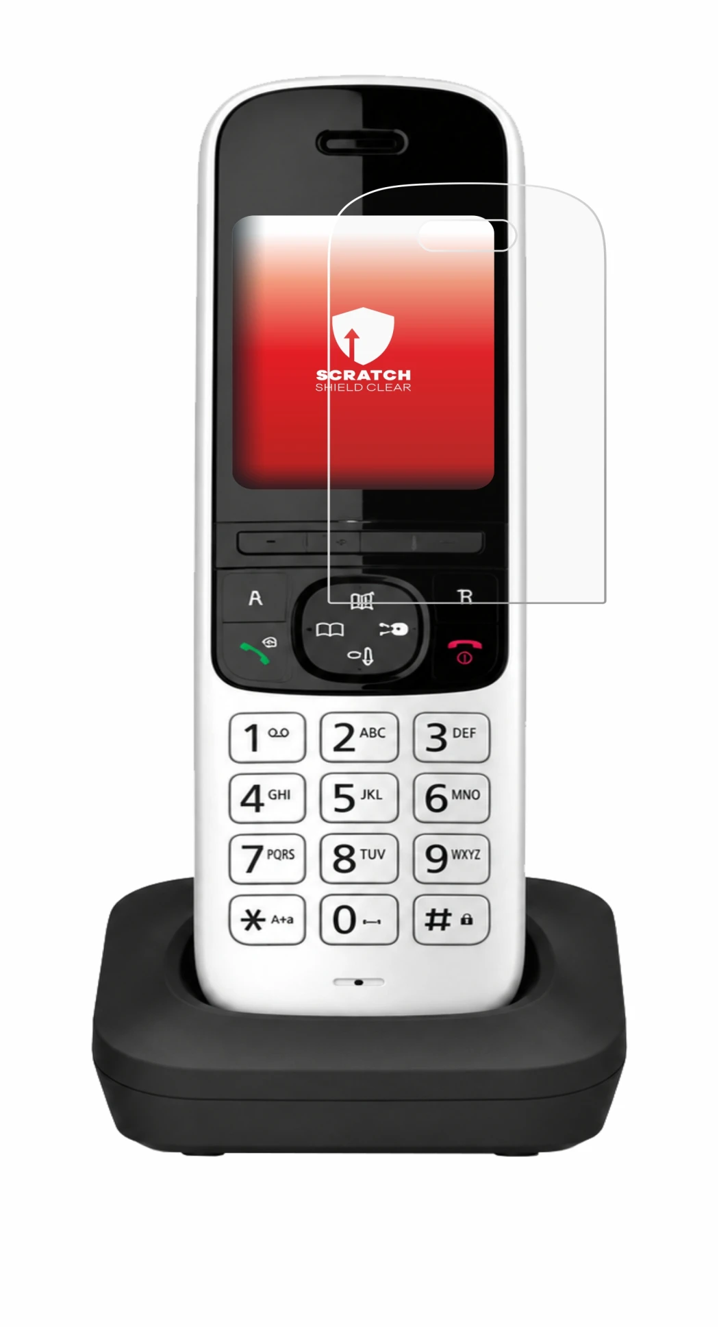 Image de l'appareil Panasonic KX-TGH723 avec une grande variété de protections d'écran.