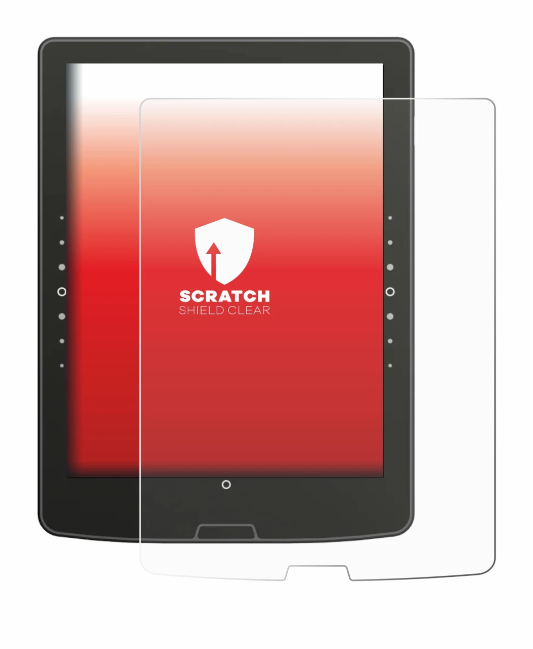 Image de l'appareil inkBOOK Solaris avec une grande variété de protections d'écran.