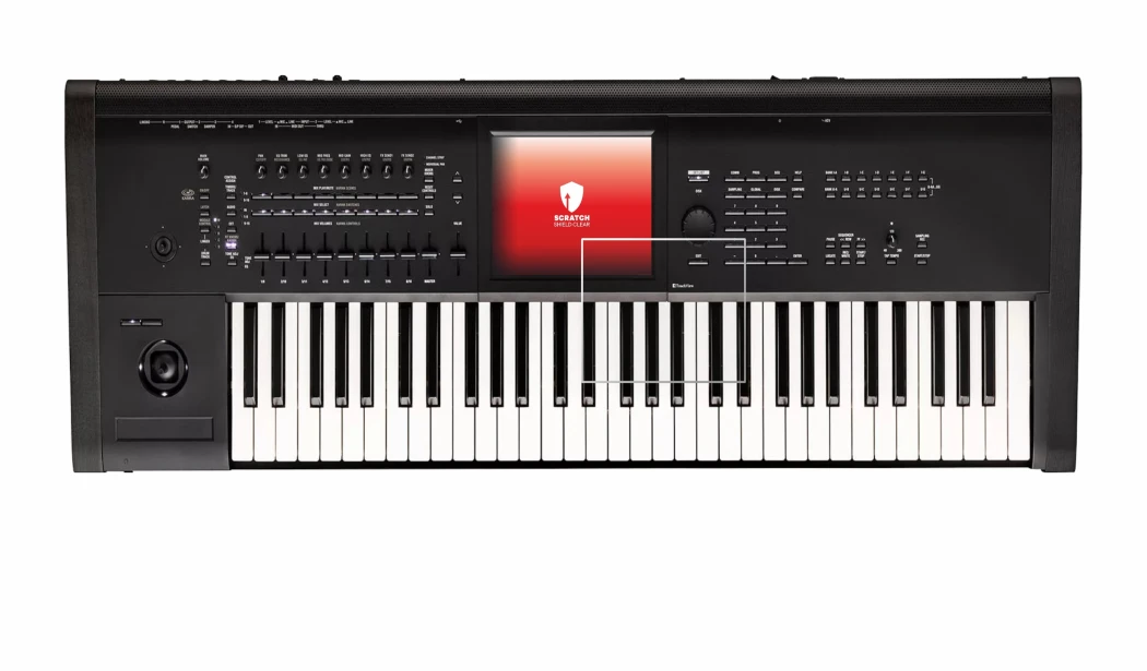 Image de l'appareil KORG Kronos 3 (2025) 61 avec une grande variété de protections d'écran.