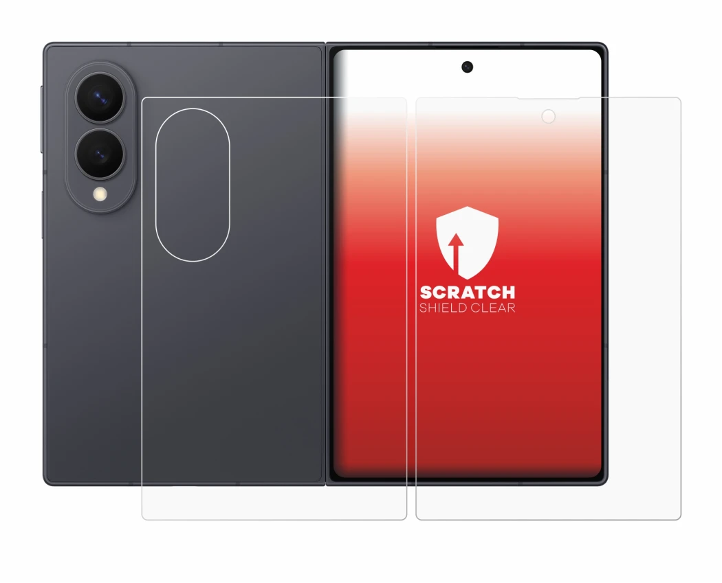 Image de l'appareil Samsung Galaxy Z Fold 8 (Avant+Arrière) avec une grande variété de protections d'écran.