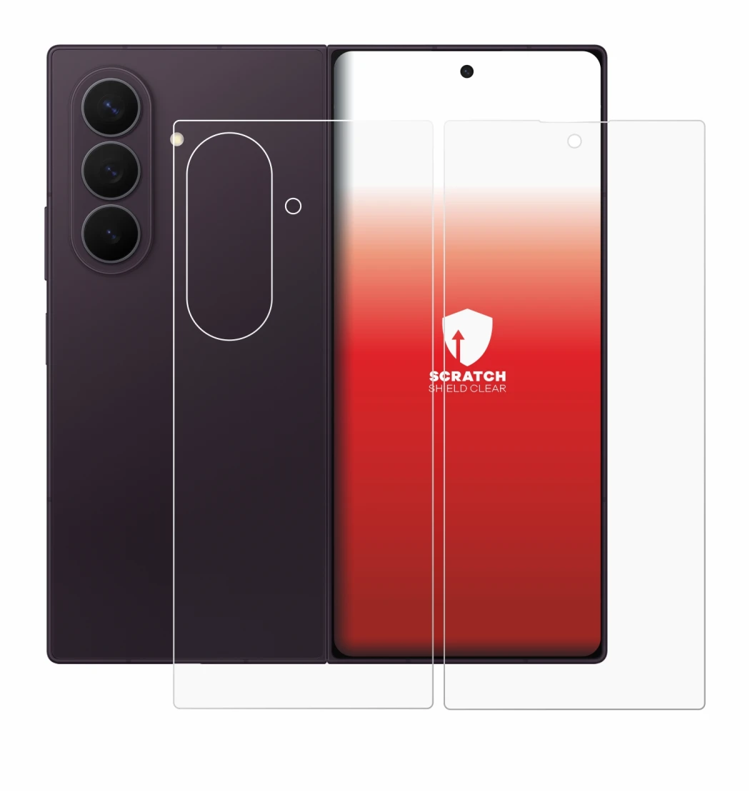 Image de l'appareil Samsung Galaxy Z Fold 8 Ultra (Avant+Arrière) avec une grande variété de protections d'écran.