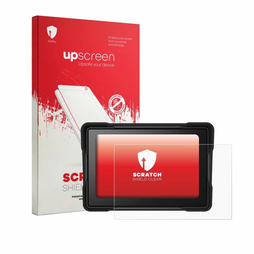 Face avant d’un emballage produit avec le logo de la marque upscreen. À côté, l’appareil SageFurned 5