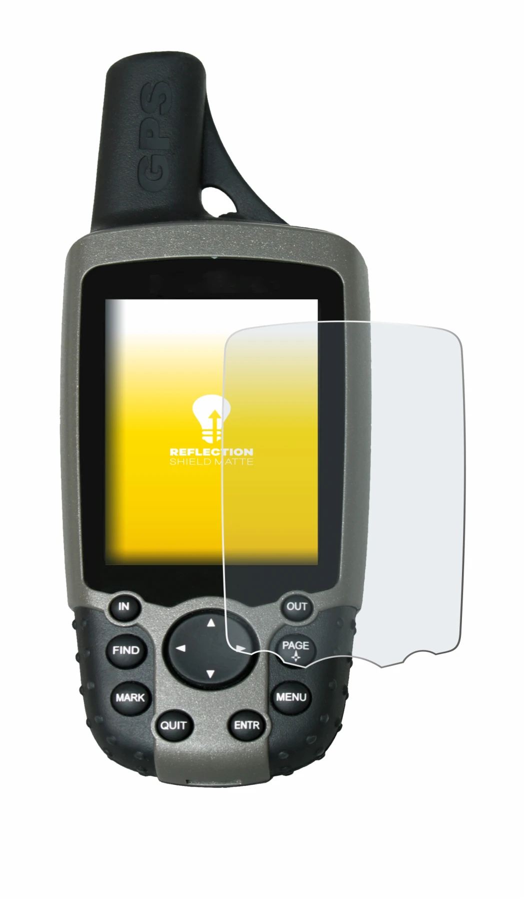 Image de l'appareil Garmin GPSMAP 60CSx avec une grande variété de protections d'écran.