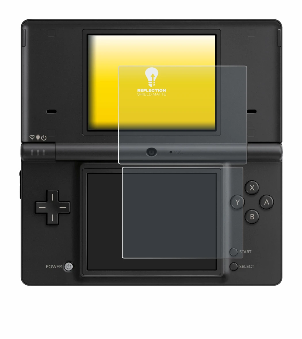 Image de l'appareil Nintendo DSi avec une grande variété de protections d'écran.