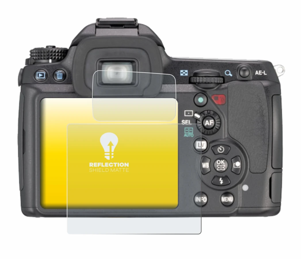 Image de l'appareil Pentax K7, K-7 avec une grande variété de protections d'écran.