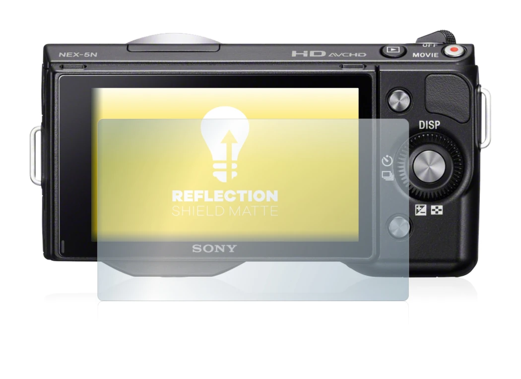 Image de l'appareil Sony Alpha NEX-5 avec une grande variété de protections d'écran.