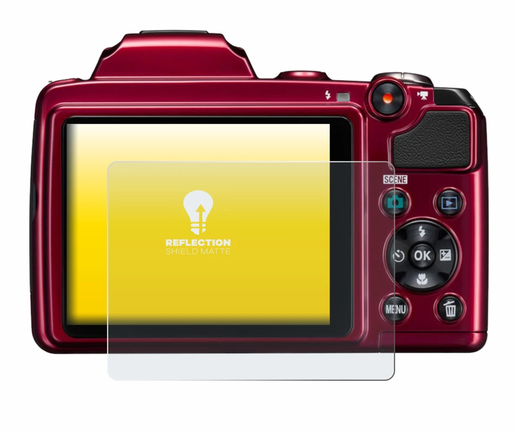 Image de l'appareil Nikon Coolpix L120 avec une grande variété de protections d'écran.