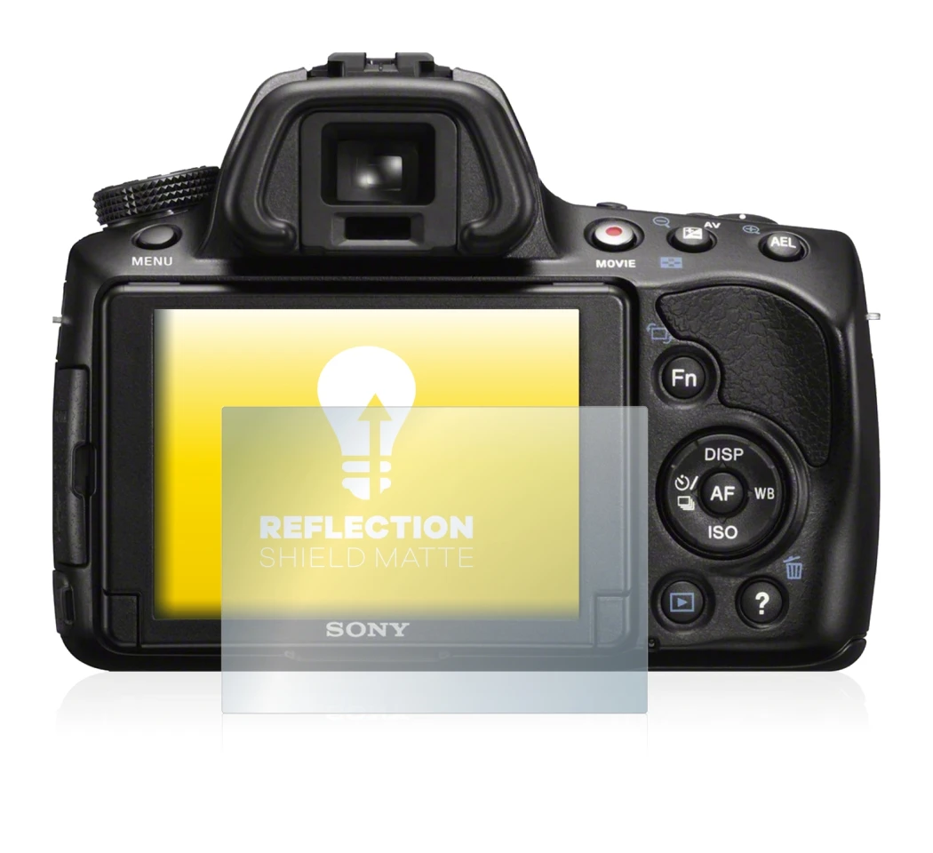 Image de l'appareil Sony Alpha 37 (SLT-A37) avec une grande variété de protections d'écran.