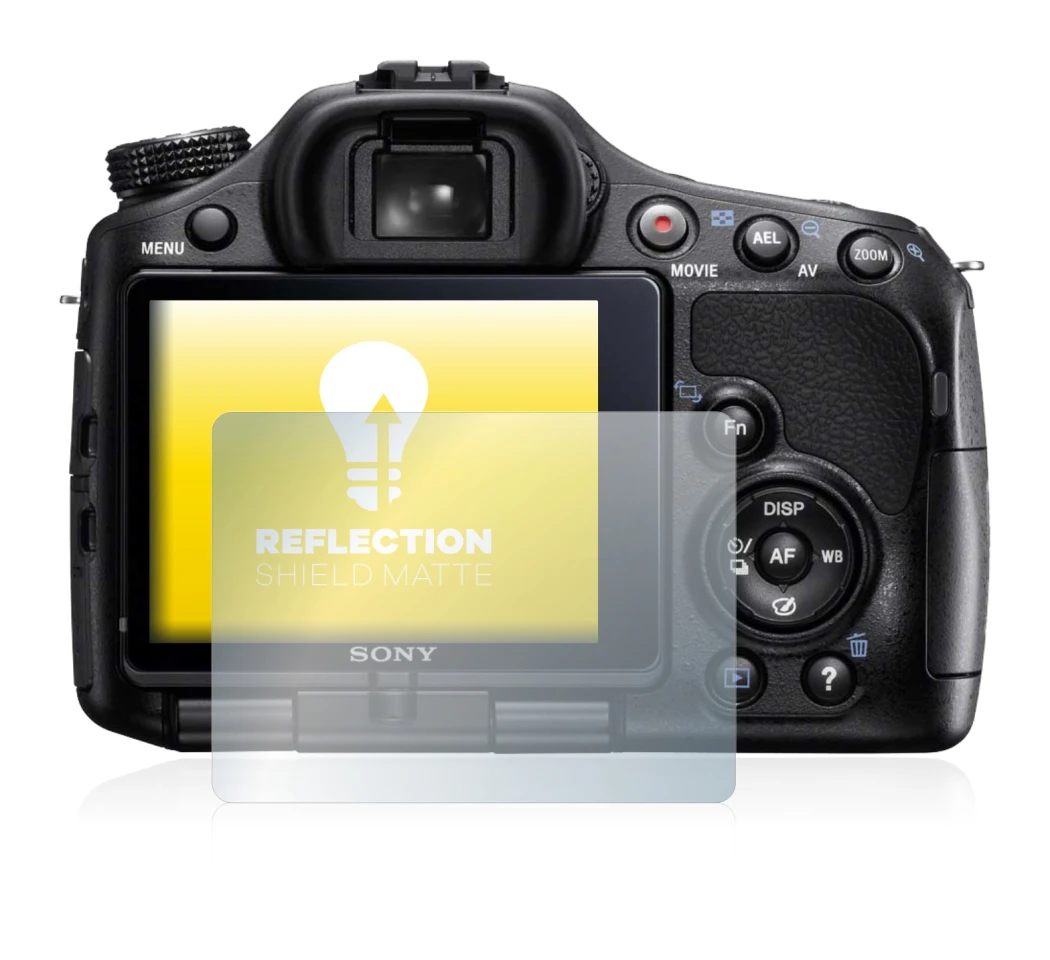 Image de l'appareil Sony Alpha 57 (SLT-A57) avec une grande variété de protections d'écran.