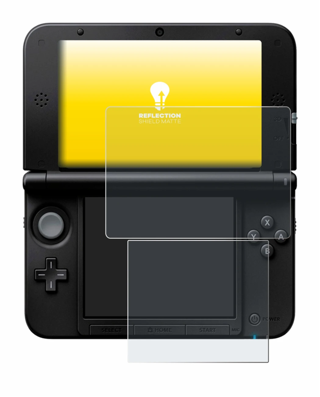 Image de l'appareil Nintendo 3DS XL SPM7800 avec une grande variété de protections d'écran.