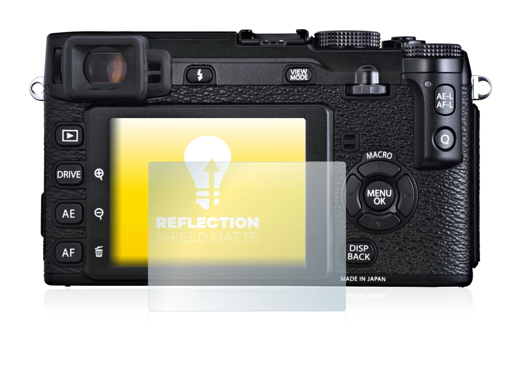 Image de l'appareil Fujifilm X-E1 avec une grande variété de protections d'écran.