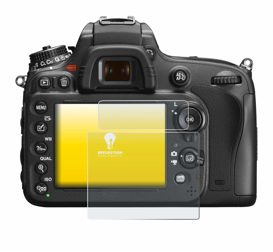 Image de l'appareil Nikon D600 avec une grande variété de protections d'écran.