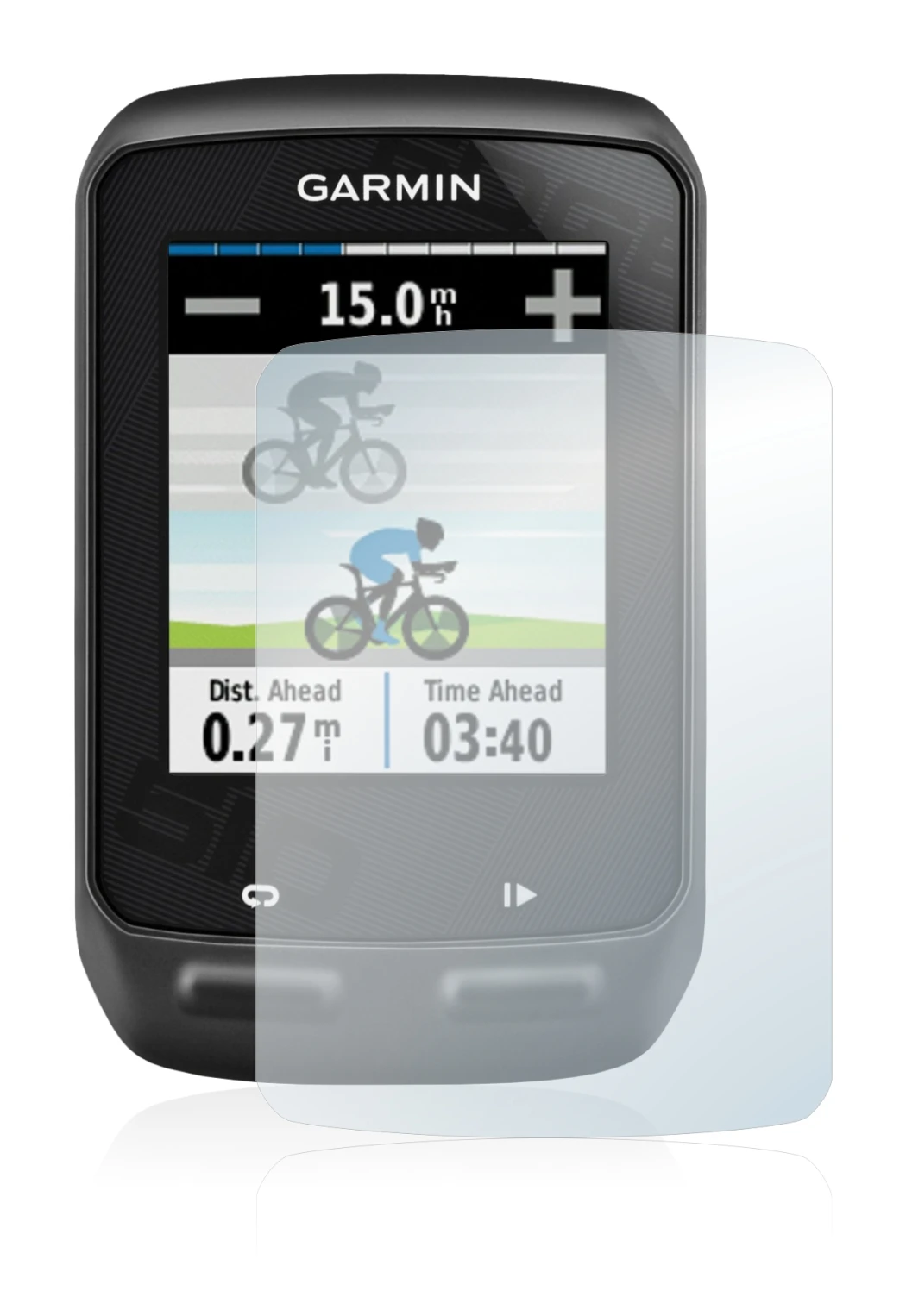 Image de l'appareil Garmin Edge 510 avec une grande variété de protections d'écran.