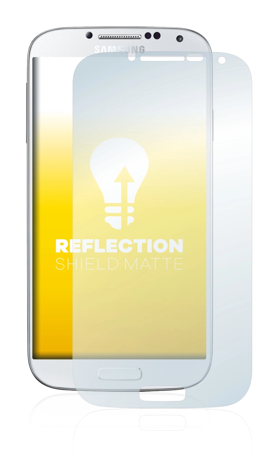 Image de l'appareil Samsung Galaxy S4 avec une grande variété de protections d'écran.