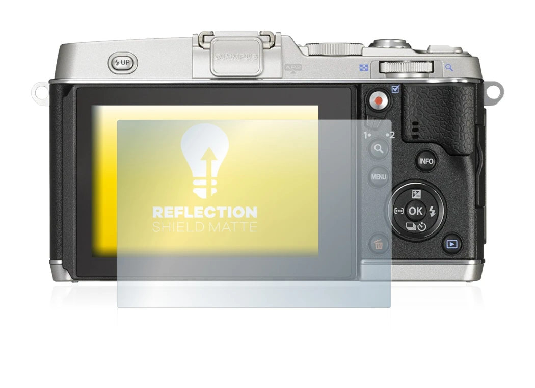 Image de l'appareil Olympus PEN E-P5 avec une grande variété de protections d'écran.