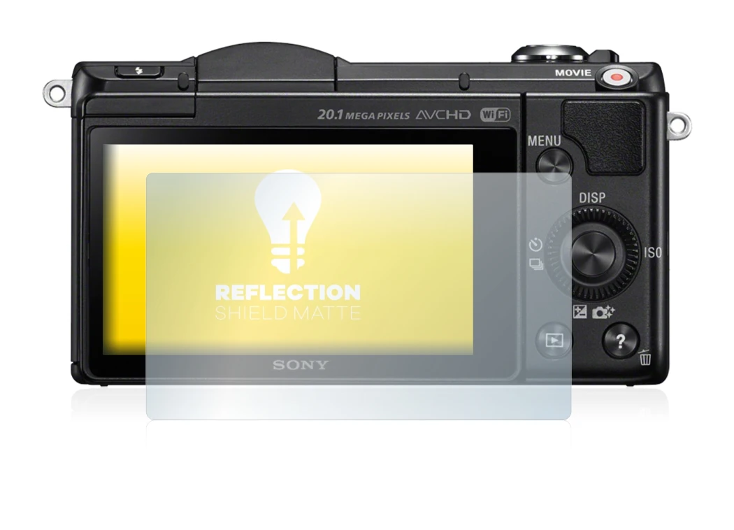 Image de l'appareil Sony Alpha 5000 (DSLR-A5000) avec une grande variété de protections d'écran.